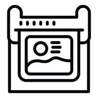 Plotter printing icon outline vector. Format offset vector