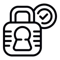 Padlock warranty icon outline vector. Certificate card vector