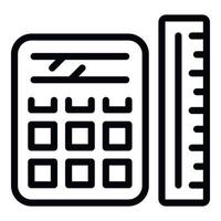 Calculator icon outline vector. Plotter print vector