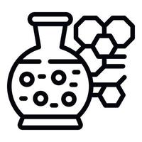 Chemical flask icon outline vector. Eco energy vector