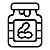 Peanut jar icon outline vector. Butter nut vector