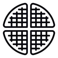 Round waffle icon outline vector. Cafe cookie vector