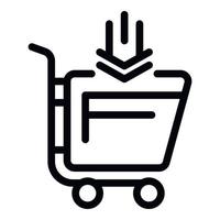 Shop cart icon outline vector. Warranty card vector