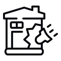 House bomb attack icon outline vector. Air raid vector