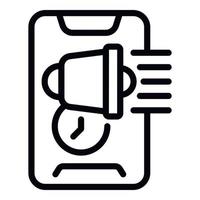 Phone air raid alert icon outline vector. Alarm war vector