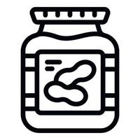 Butter jar icon outline vector. American peanut vector