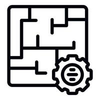 Engineer plan icon outline vector. Machinery process vector