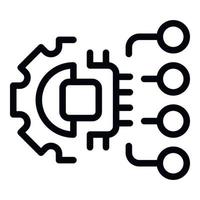 Engineer processor icon outline vector. Worker process vector