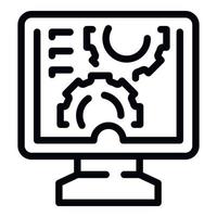 Monitor operator icon outline vector. Worker industry vector