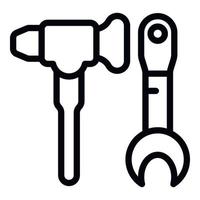 Engineer tools icon outline vector. Worker process vector