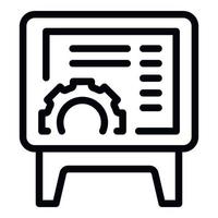 Engineer monitor icon outline vector. Worker process vector