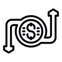 Money return icon outline vector. Cash back vector