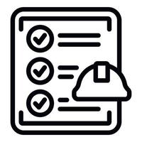 Engineer factory to do list icon outline vector. Work machine vector