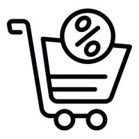 Cashback cart icon outline vector. Cash back vector