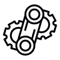 línea engranaje rueda icono contorno vector. industria fábrica vector