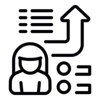 Data growth icon outline vector. Chart trend vector