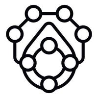 Molecule icon outline vector. Chain collagen vector