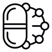 Amino capsule icon outline vector. Molecular protein vector