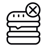 No enzymes burger icon outline vector. Amino peptide vector