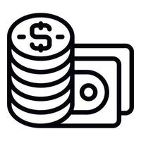 Credit cash back icon outline vector. Deposit online vector