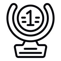 First place award icon outline vector. Trophy cup vector