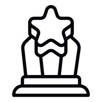 Star award icon outline vector. Cup prize vector