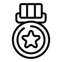 Win medal icon outline vector. Trophy cup vector