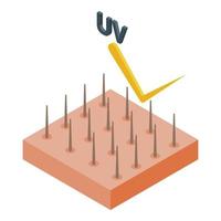 Skin uv protection icon isometric vector. Collagen product vector