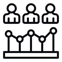 Population growth icon outline vector. Graph increase vector