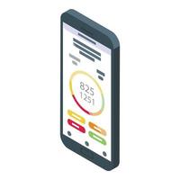 Phone diet app icon isometric vector. Food smart vector