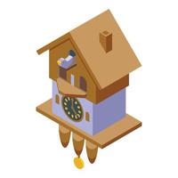 Vintage pendulum icon isometric vector. Cuckoo Clock vector