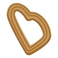 Heart churro icon isometric vector. Spain dessert vector