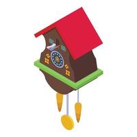 Modern Cuckoo Clock icon isometric vector. Bird pendulum vector