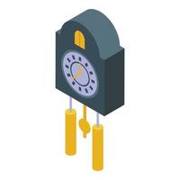 Old Cuckoo Clock icon isometric vector. Wall vintage vector