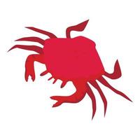 mar cangrejo icono isométrica vector. linda rojo animal vector
