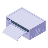 Old printer icon isometric vector. Retro device vector