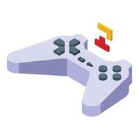 Retro joystick icon isometric vector. Audio music vector