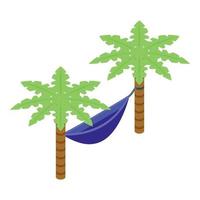 Relax hammock icon isometric vector. Downshifting work vector