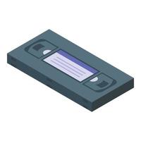 Vhs tape icon isometric vector. Old cassette vector
