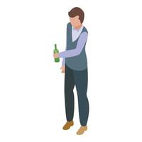 Sommelier icon isometric vector. Wine drink vector