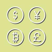 icono de vector de símbolos de moneda