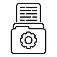 Mail gear folder icon outline vector. Page report vector