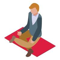 meditación icono isométrica vector. viaje trabajo vector