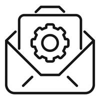 correo técnico icono contorno vector. datos apoyo vector