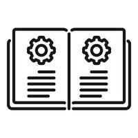 Open technical book icon outline vector. Paper manual vector