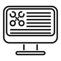 Help online document icon outline vector. Data support vector