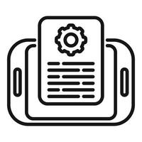 Tablet technical document icon outline vector. Data support vector