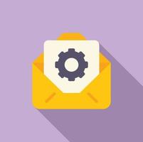 Mail technical icon flat vector. Data support vector