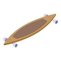 Longboard board icon isometric vector. Retro skateboard vector