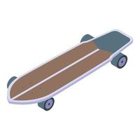 Shape longboard icon isometric vector. Retro board vector